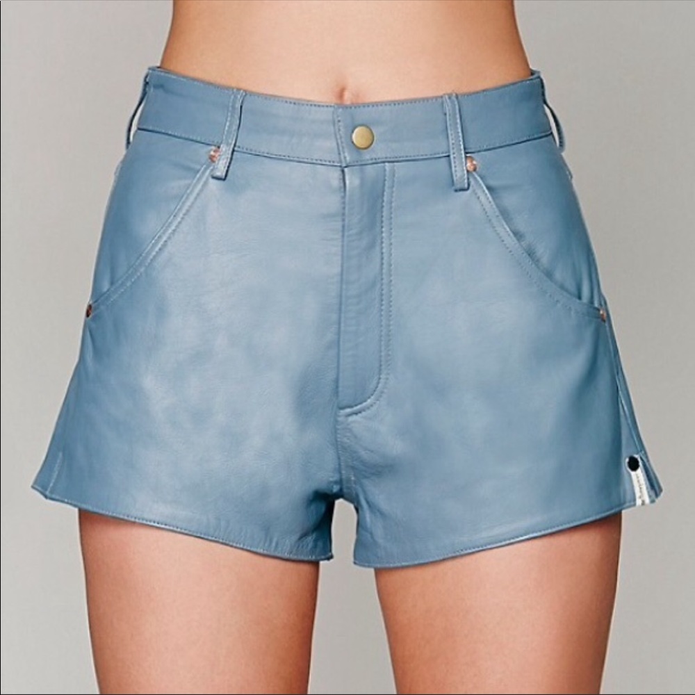 BNWOT One Teaspoon Blue Leather Shorts L